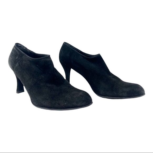 Stuart Weitzman Black Soft Stretch Suede Shootie Pumps Size 9.5 - Picture 1 of 7